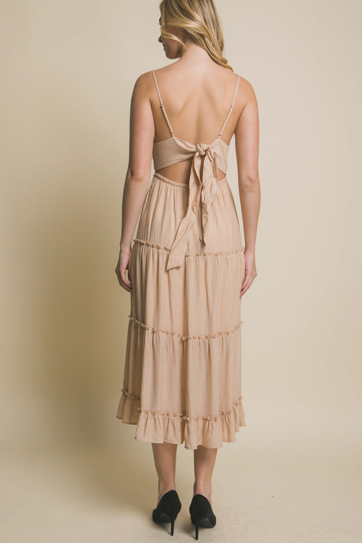 Crochet Layered Panels Long Dress