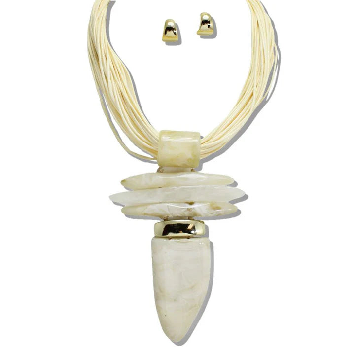 CHUNKY RESIN MULTI STRAND CORD STATEMENT NECKLACE
