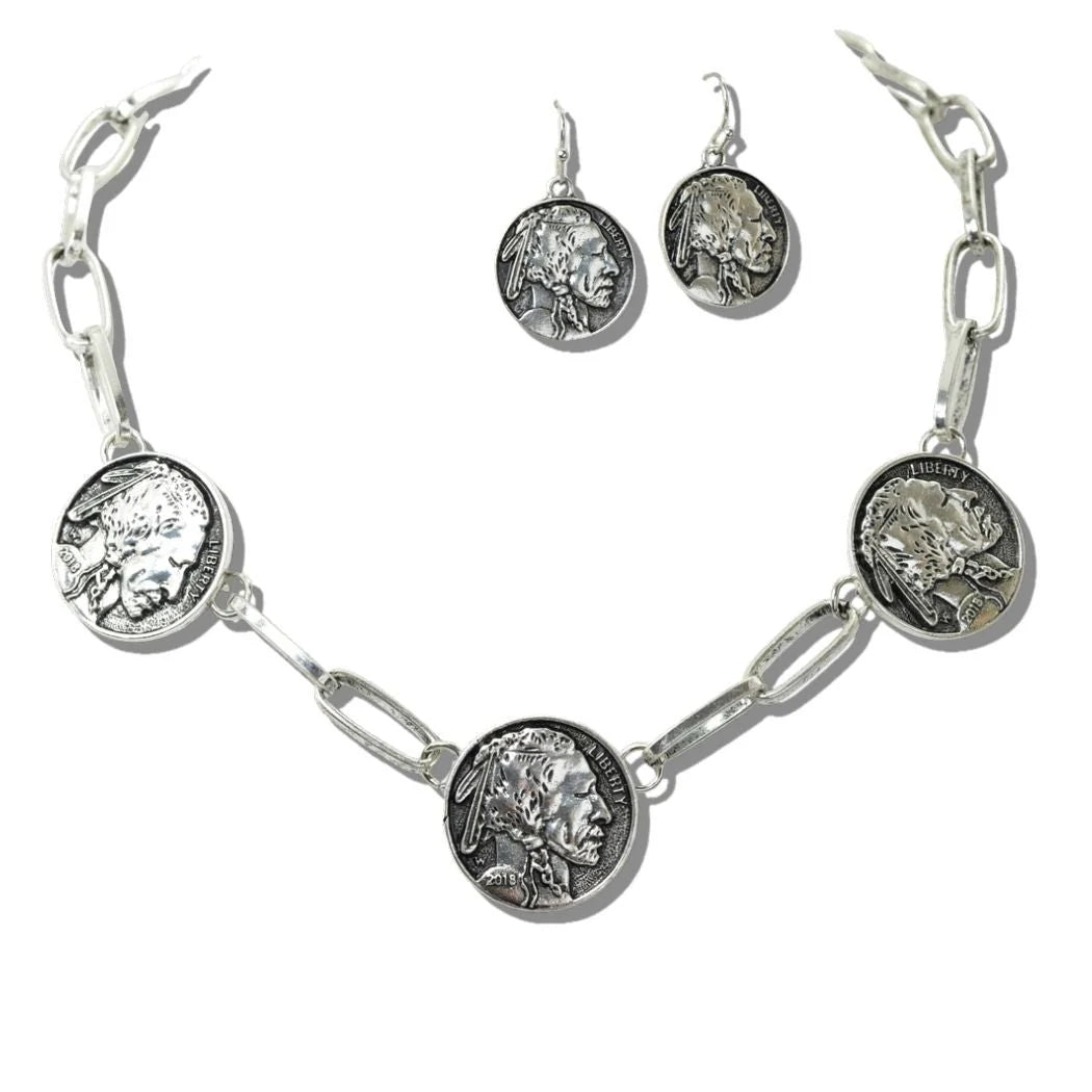 WESTERN BUFFALO COIN NECKLACE