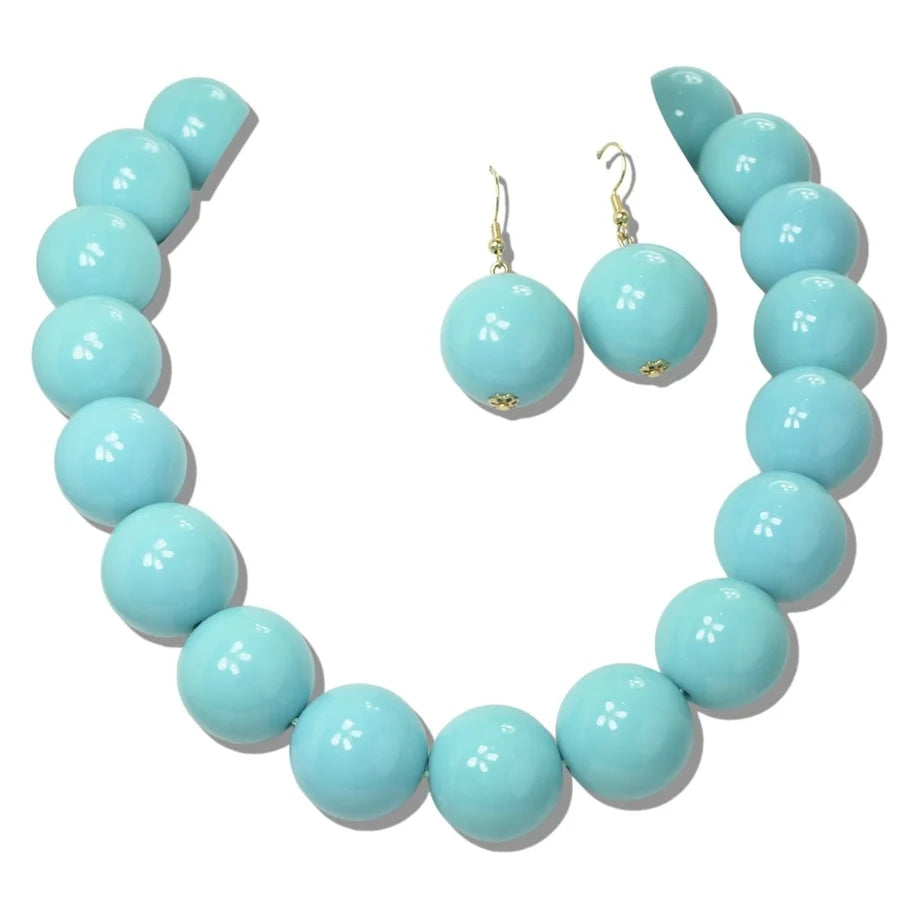 CHUNKY BUBBLE BEAD STATEMENT NECKLACE