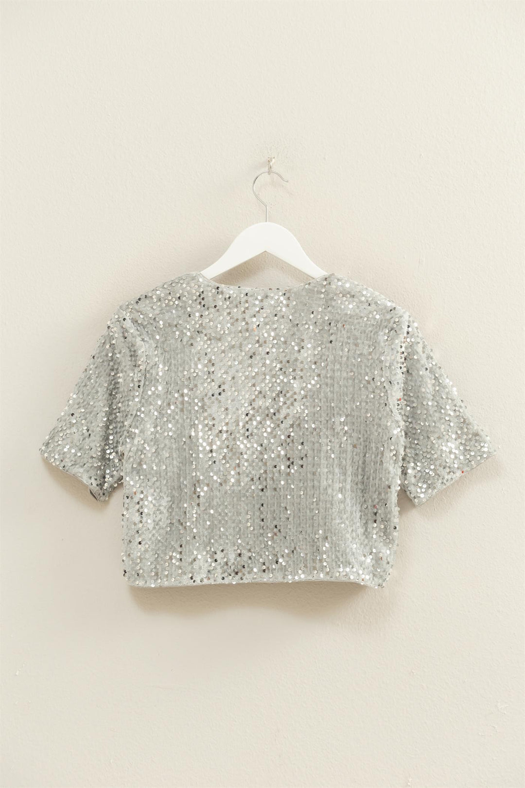 Tie Detail Sequined Crop Top
