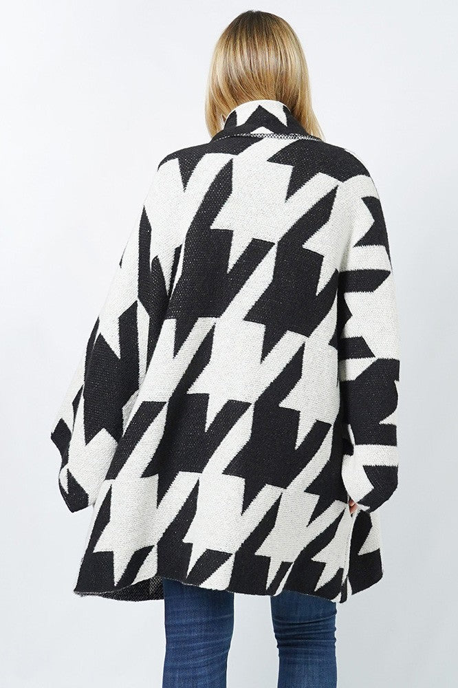 Houndstooth Knit Cardigan