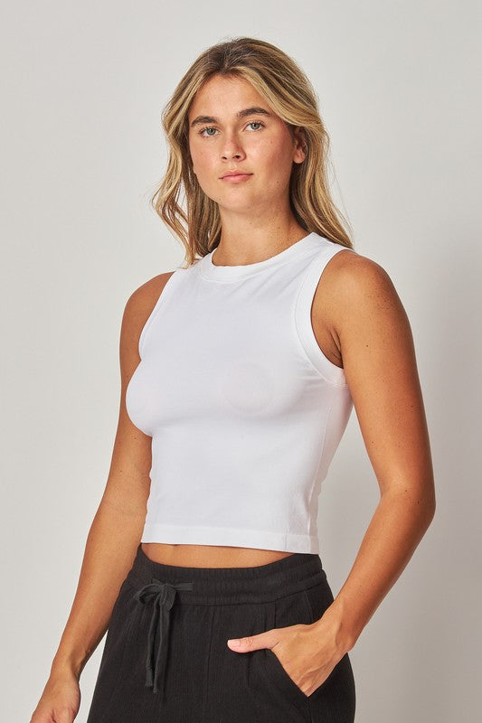 Smooth Seamless High Crew Neck Tank