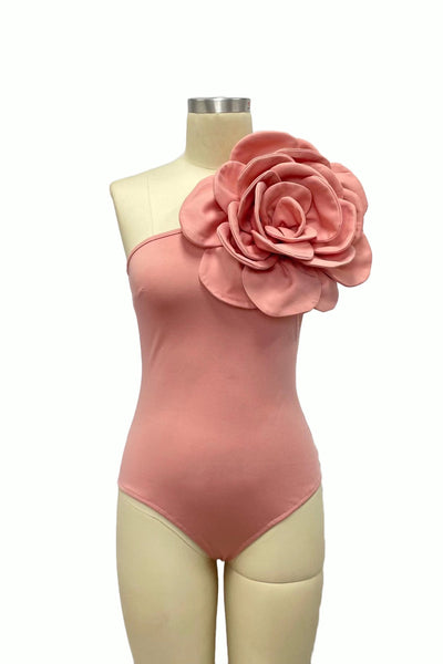 Bodysuit 3D Floral Asymmetric