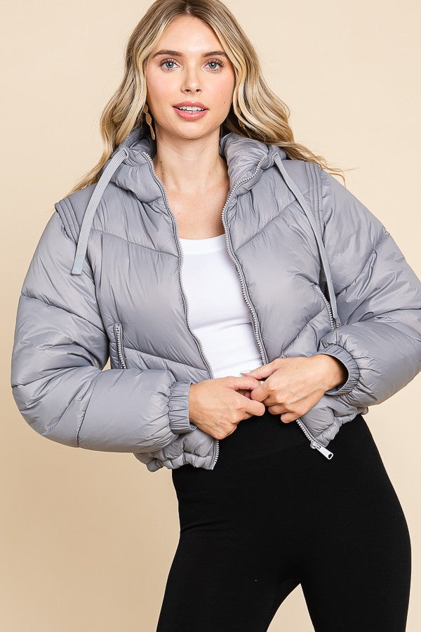 Jacket Puffer Lightweight Removable Sleeve