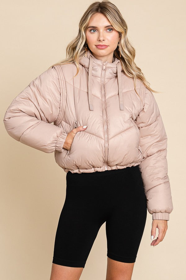 Jacket Puffer Lightweight Removable Sleeve