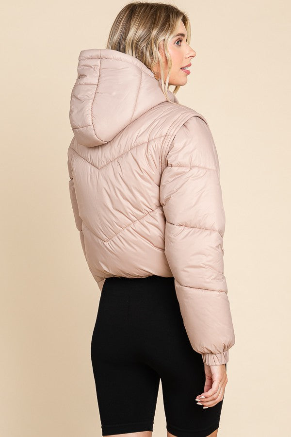 Jacket Puffer Lightweight Removable Sleeve