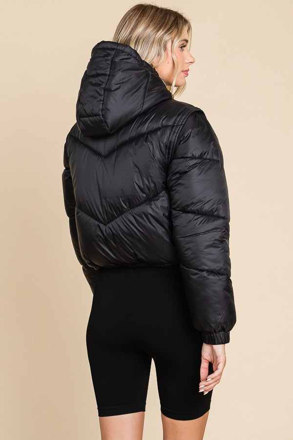 Jacket Puffer Lightweight Removable Sleeve