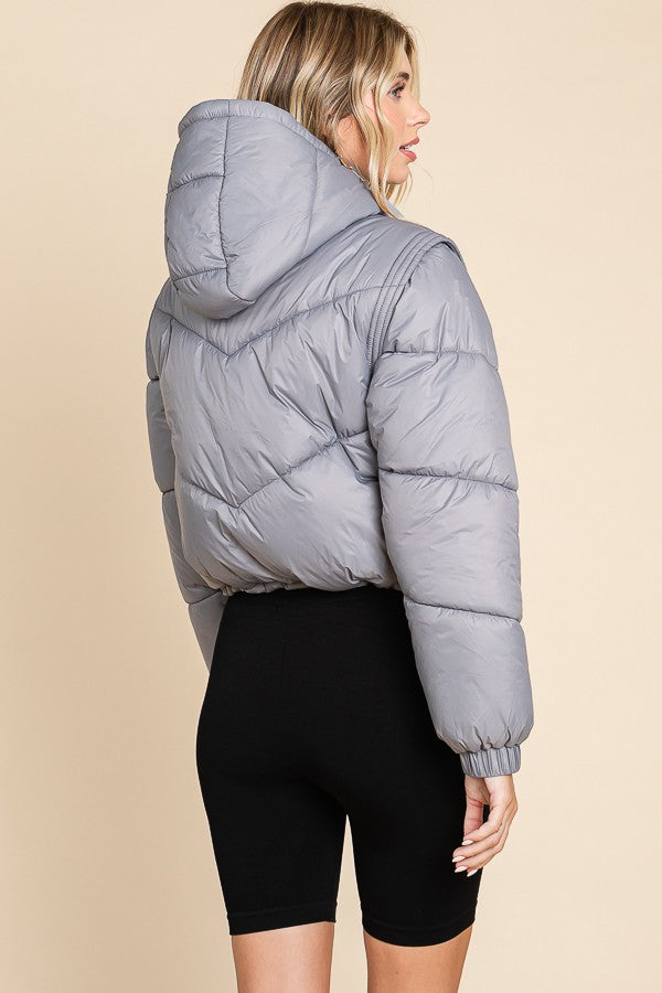 Jacket Puffer Lightweight Removable Sleeve