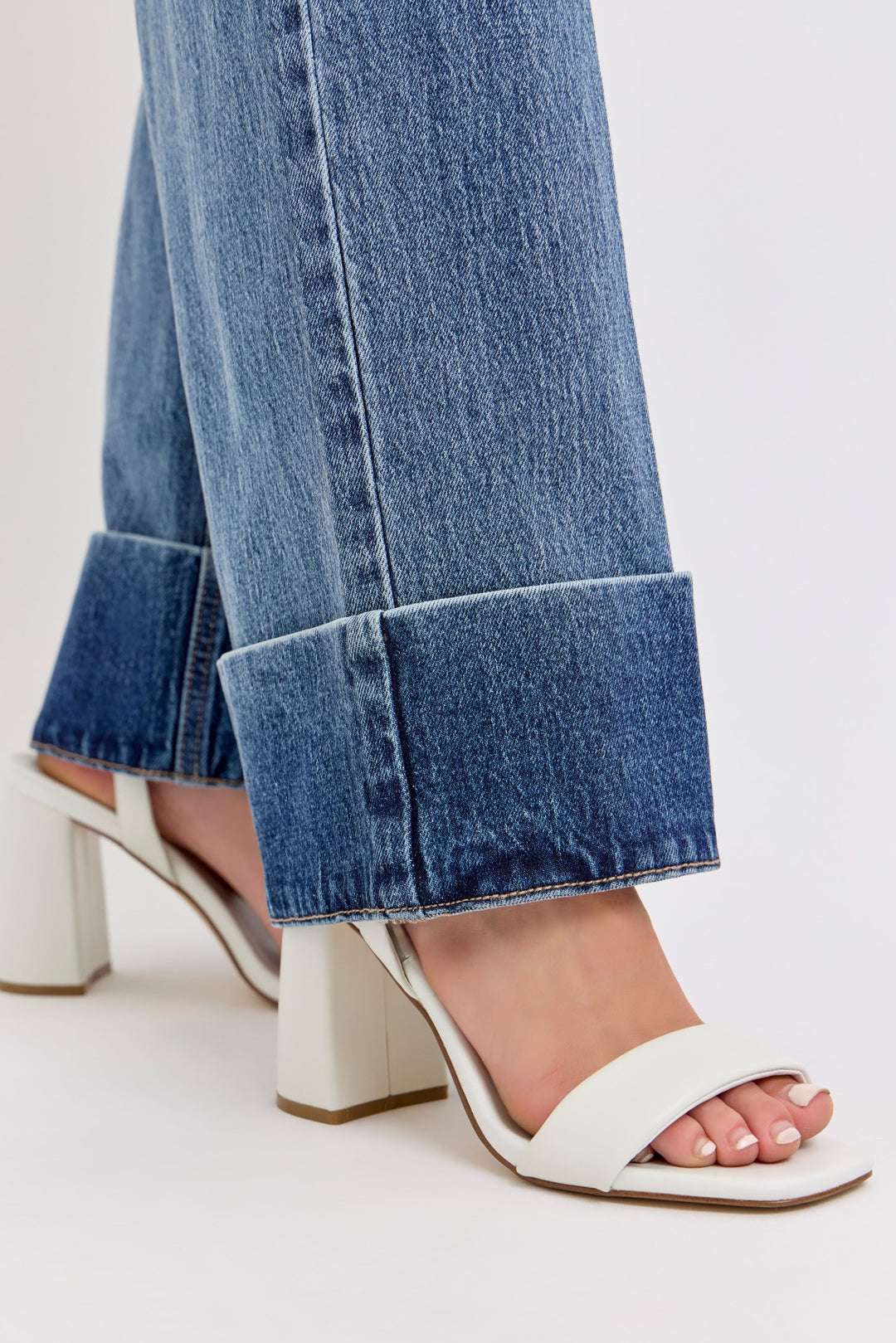High Rise Wide Leg With Self High Cuffed Hem