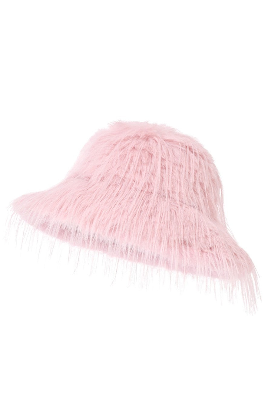 Oversized Winter Long Fluffy Faux Fur Bucket Hat