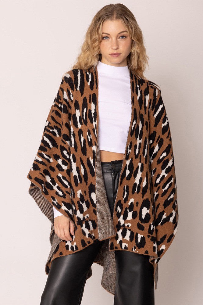 Leopard Knit Ruana