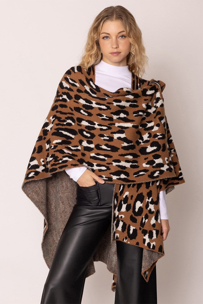 Leopard Knit Ruana