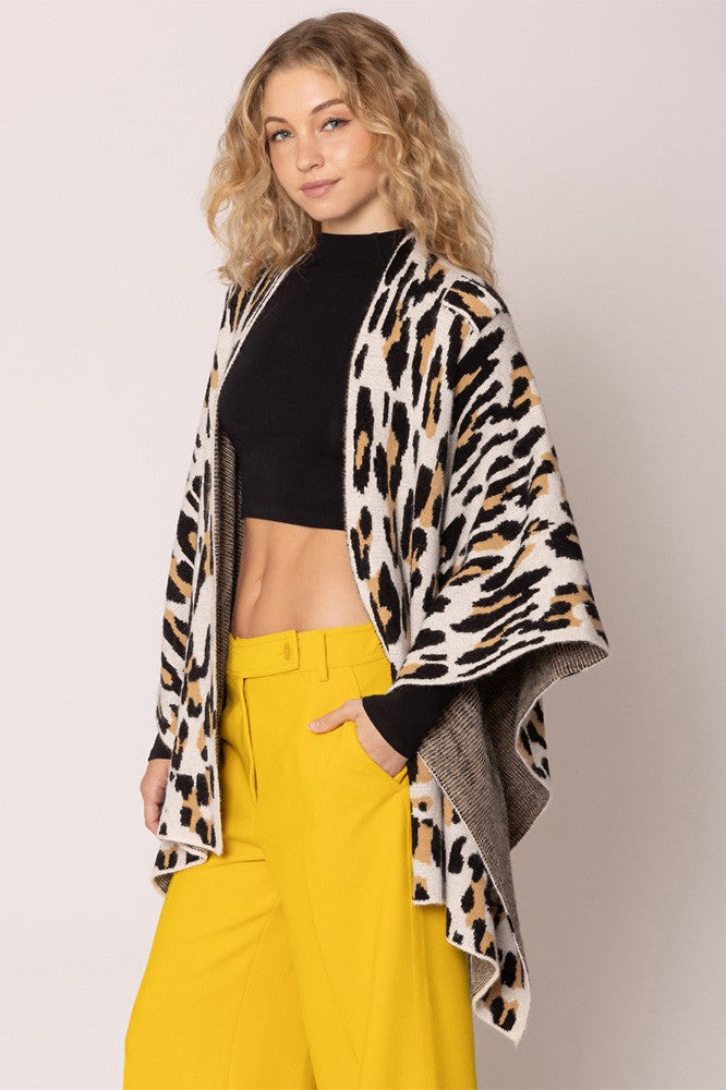 Leopard Knit Ruana