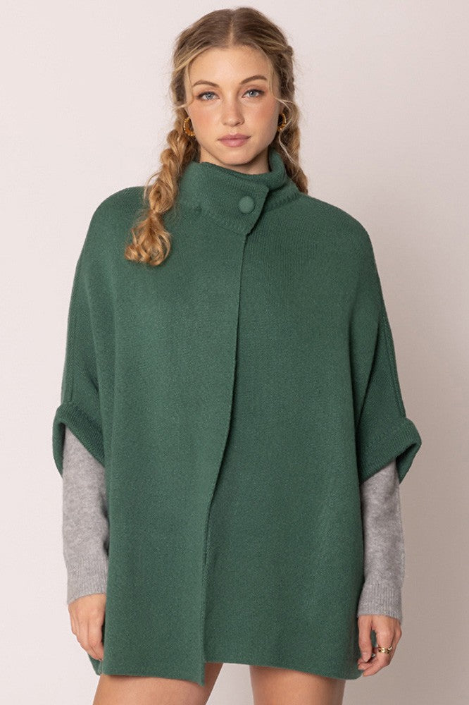 Solid Neck Button Cardigan