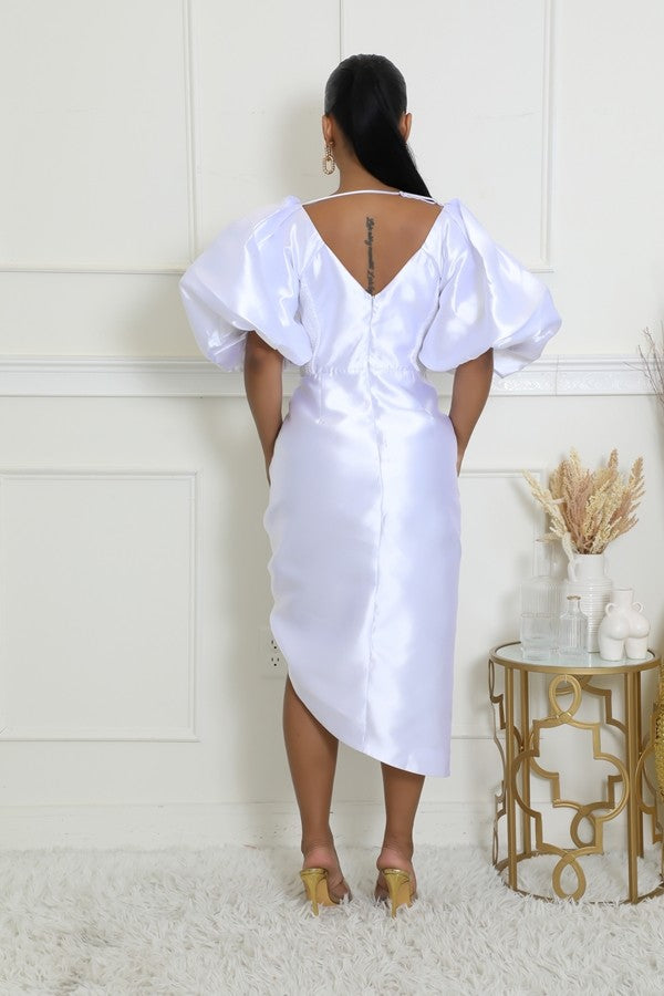 Crown Shoulder Half Sleeve Dress
