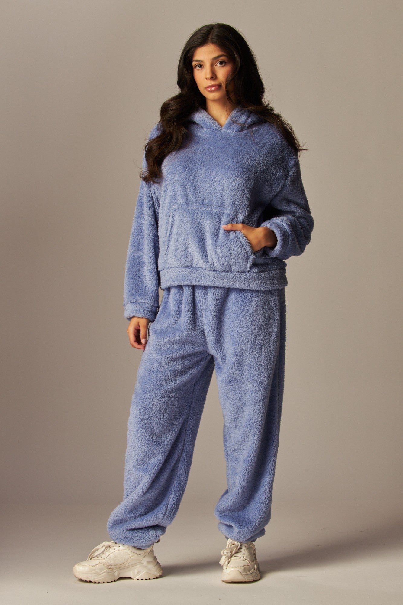 Cozy Fleece Teddy Bear Ear Hoodie Pajama Set