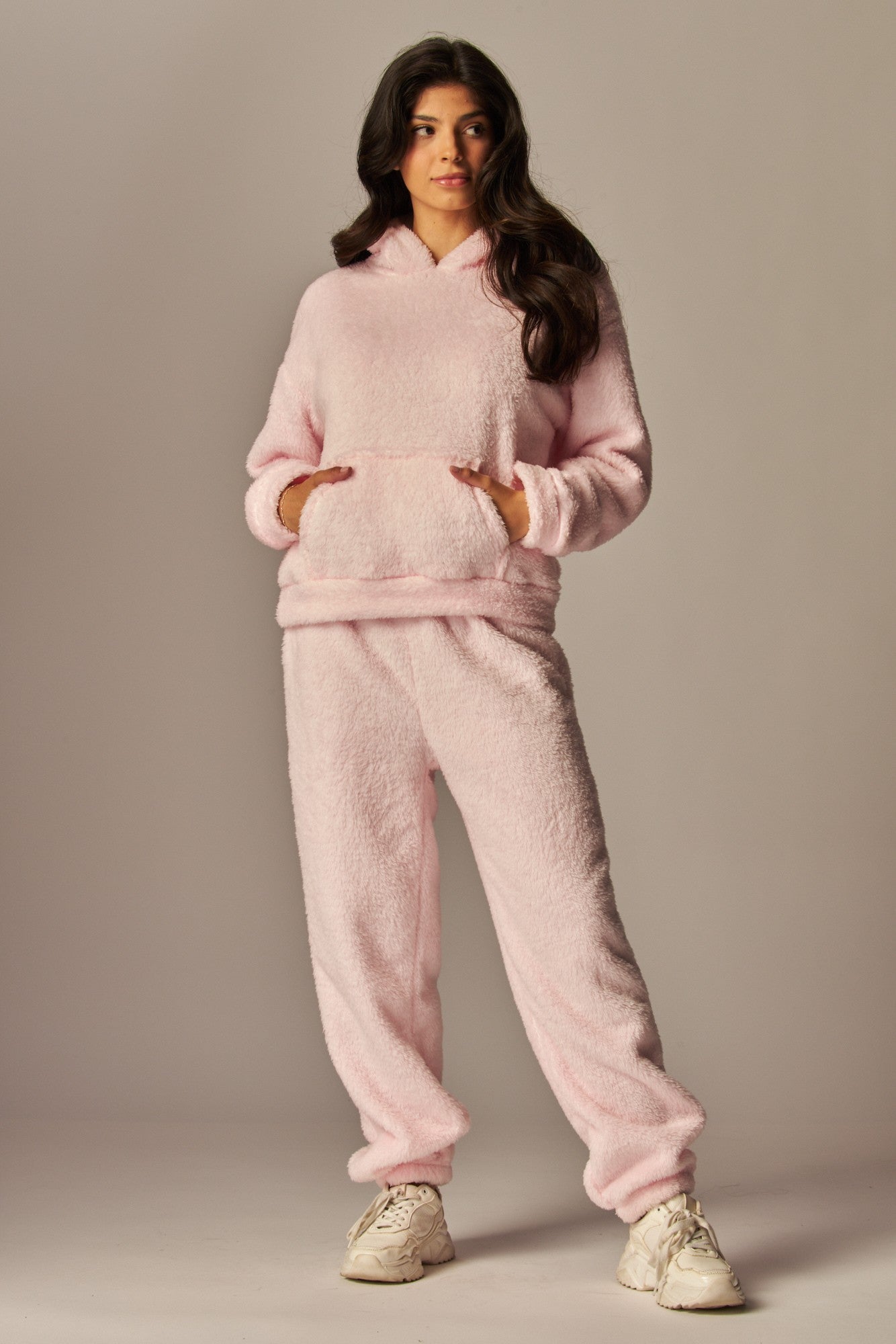 Cozy Fleece Teddy Bear Ear Hoodie Pajama Set