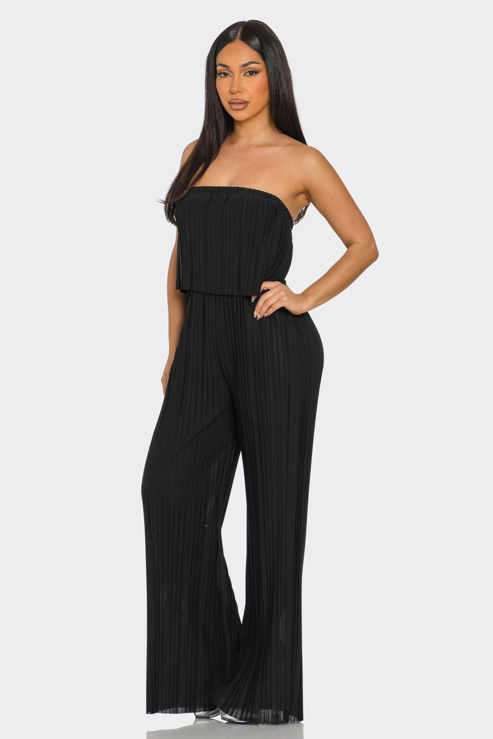 Venezia Pleated Strapless Jumpsuit