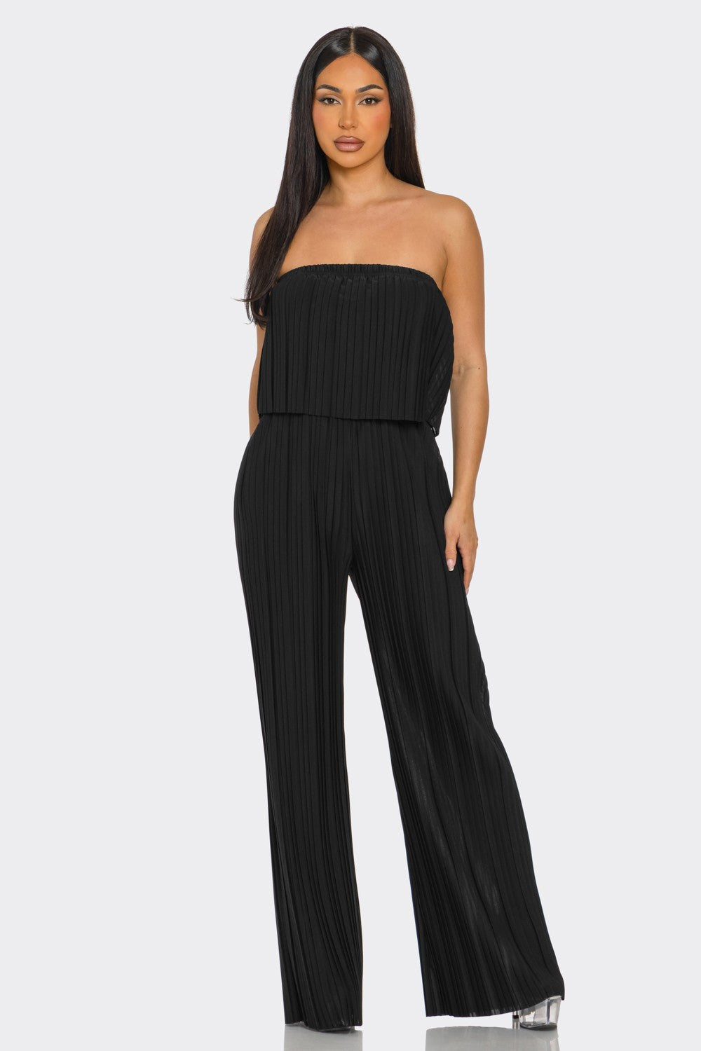 Venezia Pleated Strapless Jumpsuit