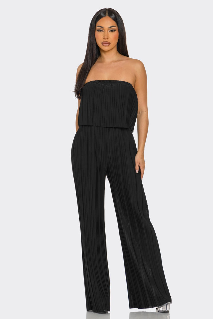 Venezia Pleated Strapless Jumpsuit