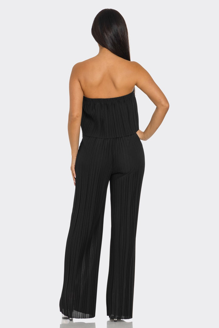 Venezia Pleated Strapless Jumpsuit