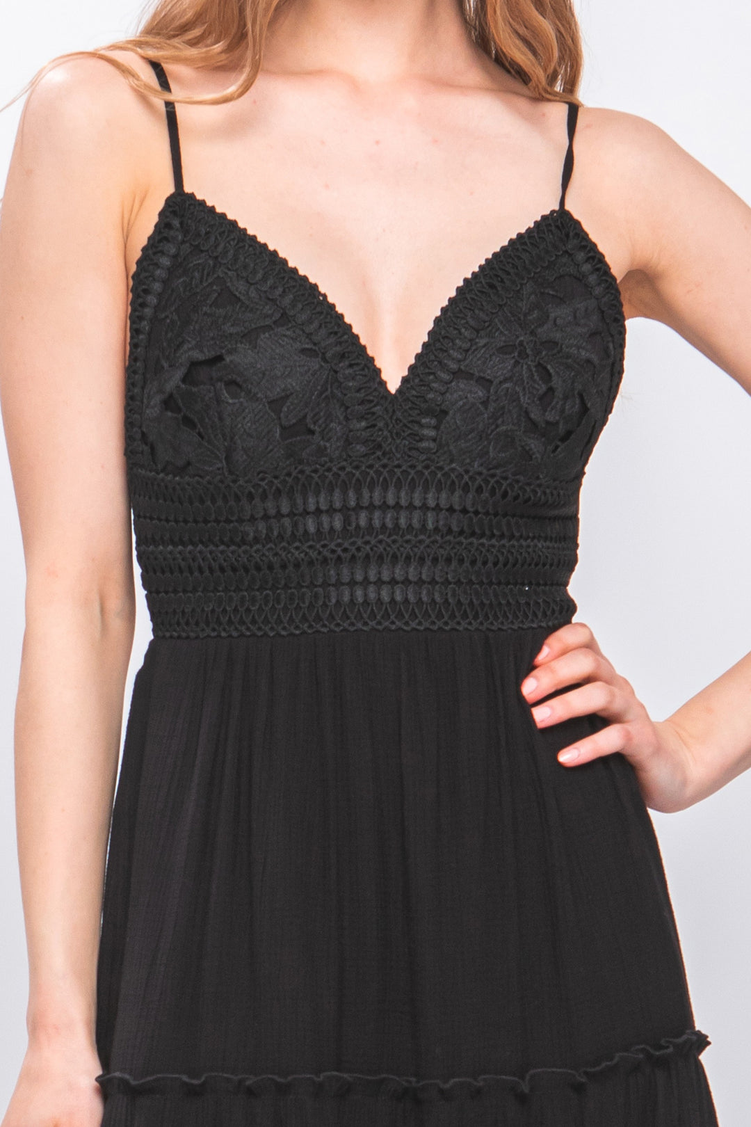 Crochet Layered Panels Long Dress