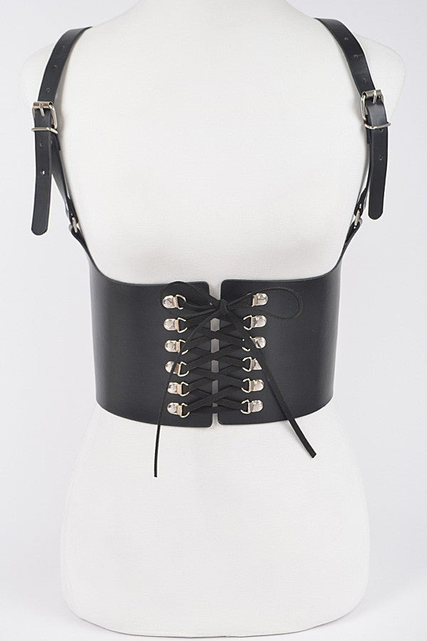 Vegan Leather Corset Harness Belt