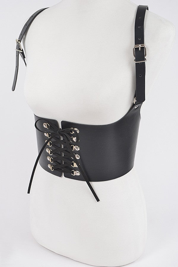 Vegan Leather Corset Harness Belt