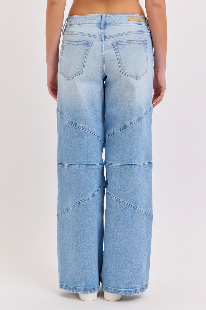 Jeans Low Rise Wide Leg with Seam Details