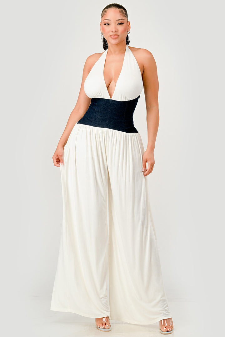 Wide Leg Palazzo Jumpsuit