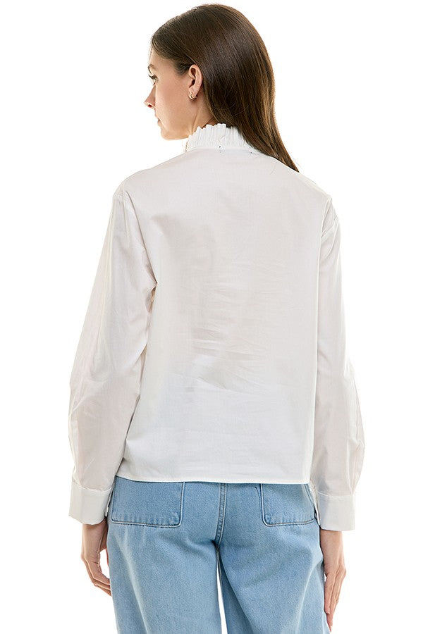Ruffle Neck Ls Top
