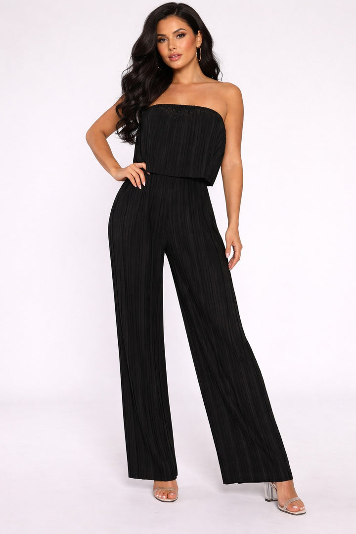 Venezia Pleated Strapless Jumpsuit