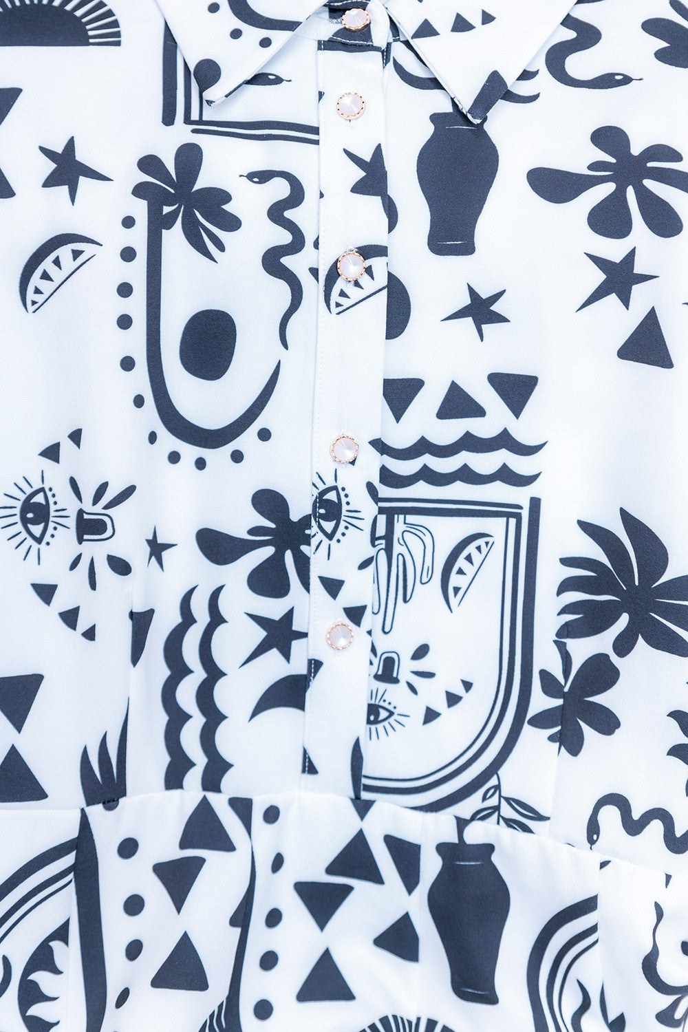 Acropolis Greek Print Pleated Mini Dress