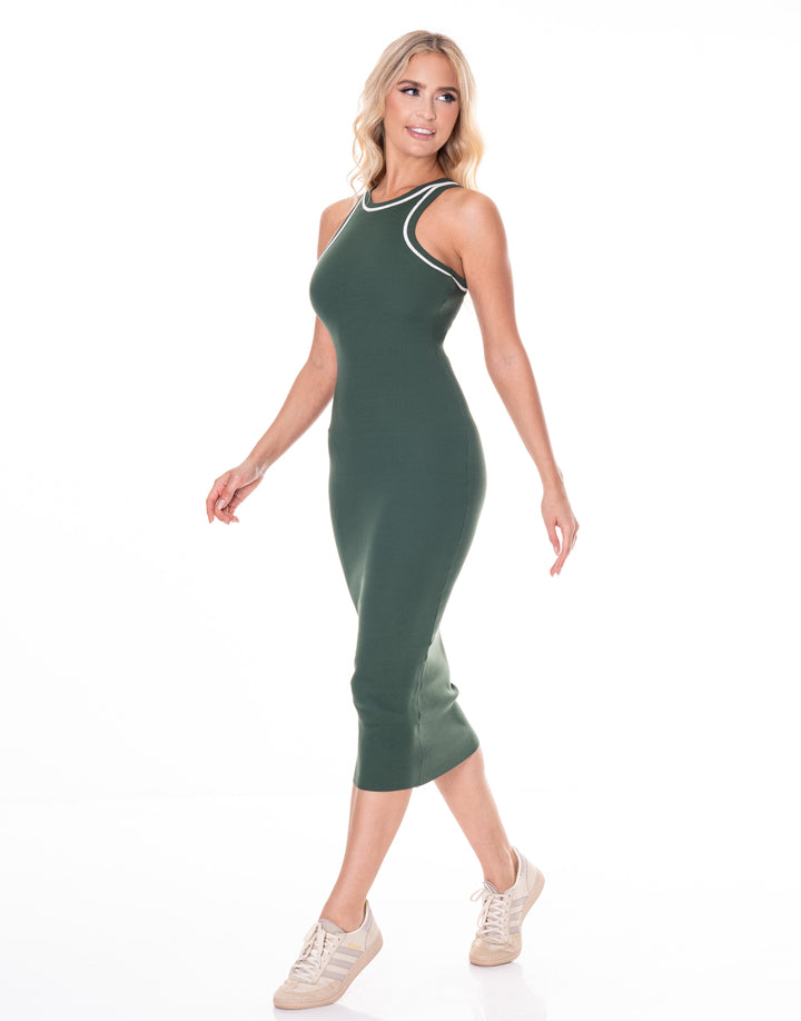 Contrast Trim Tank Dress