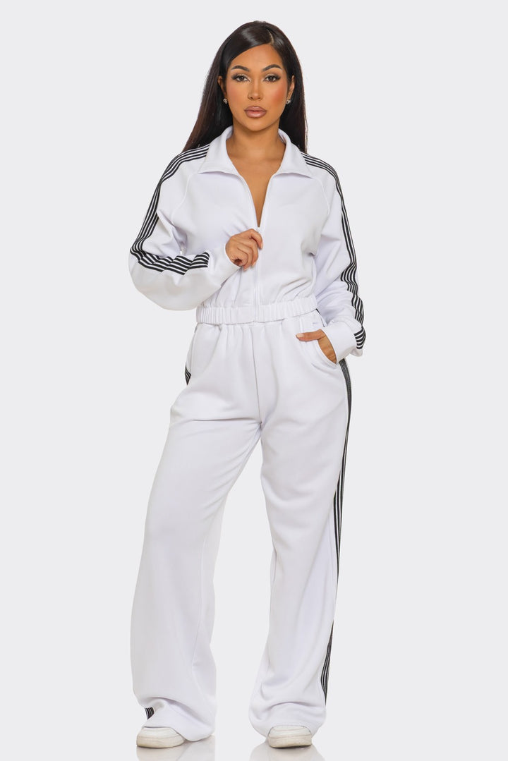 Pants Set Long Sleeve Zip Up