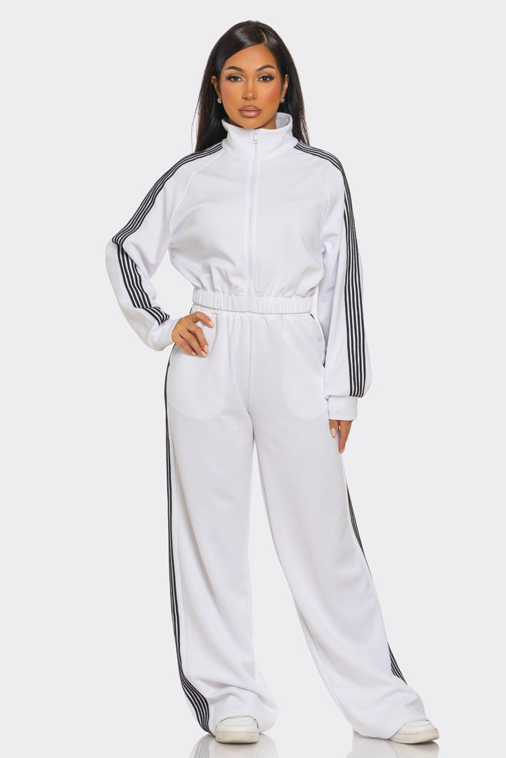 Pants Set Long Sleeve Zip Up