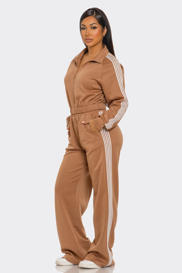 Pants Set Long Sleeve Zip Up
