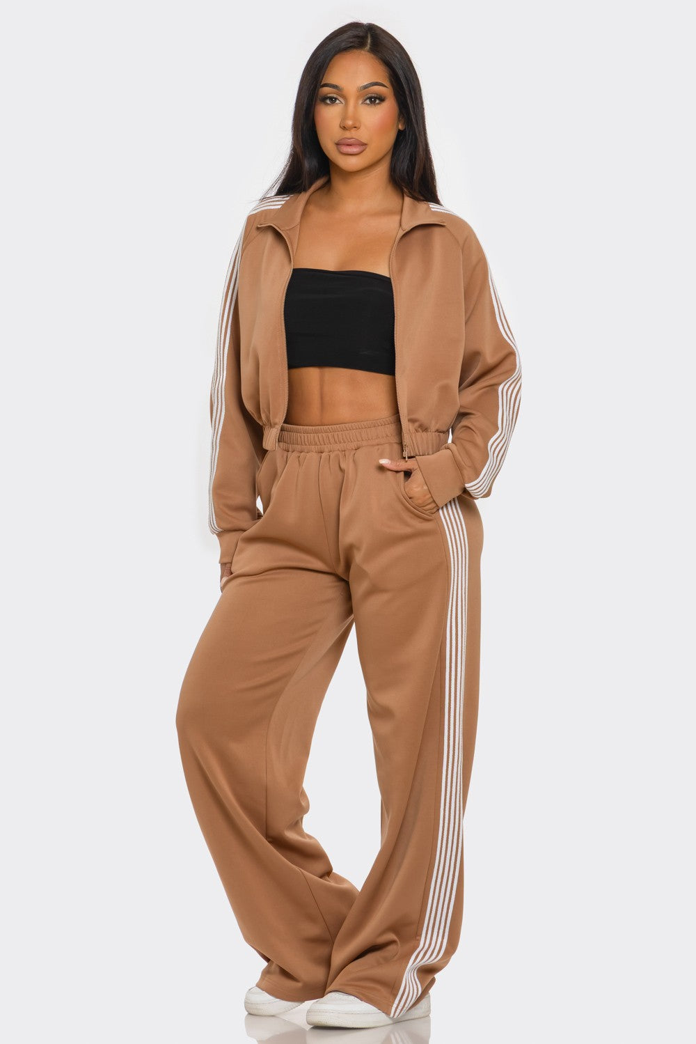 Pants Set Long Sleeve Zip Up