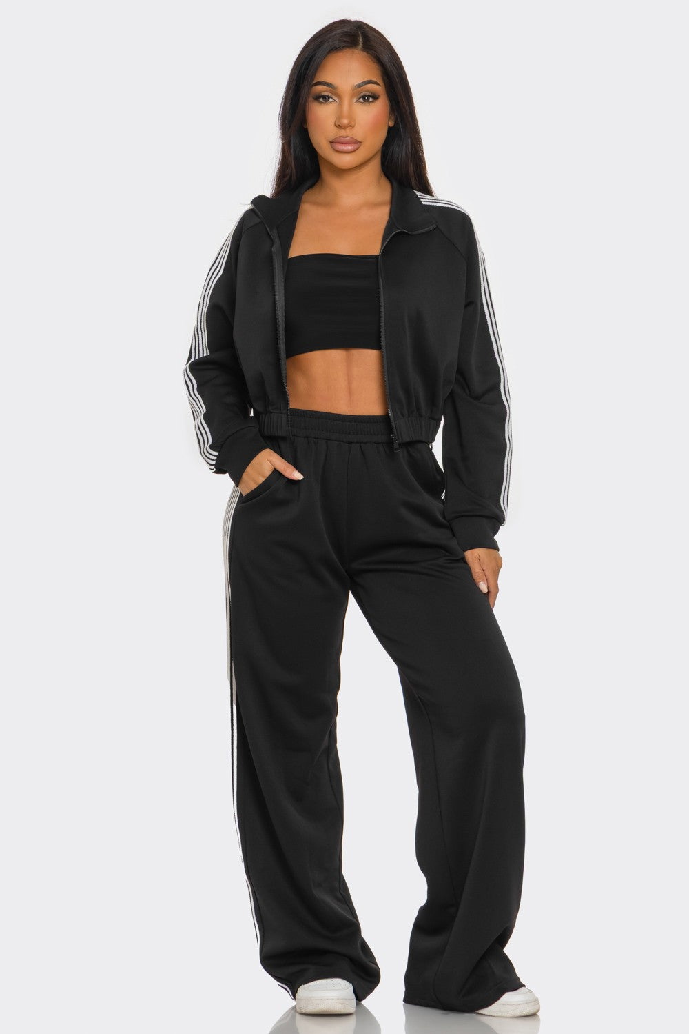 Pants Set Long Sleeve Zip Up