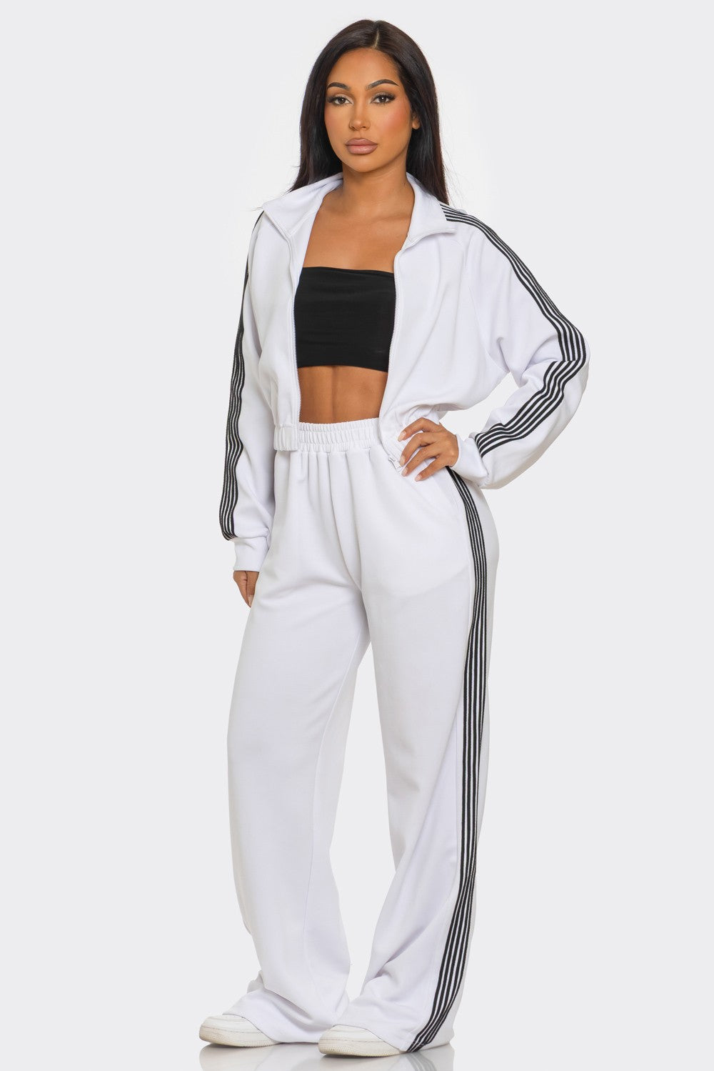 Pants Set Long Sleeve Zip Up
