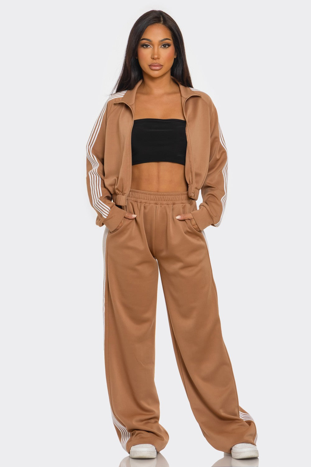 Pants Set Long Sleeve Zip Up