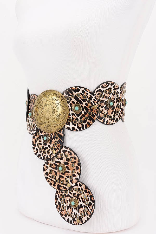 Faux Leather Disc Belt