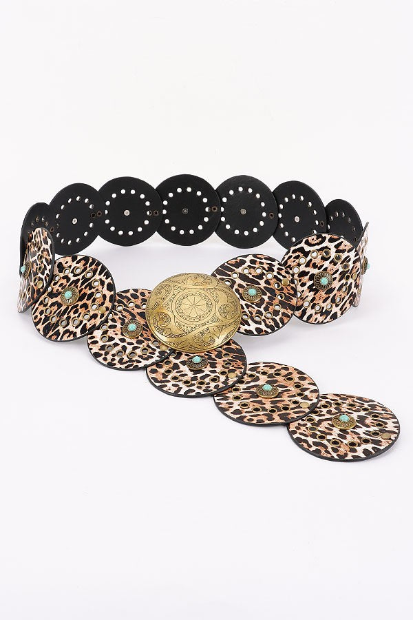 Faux Leather Disc Belt