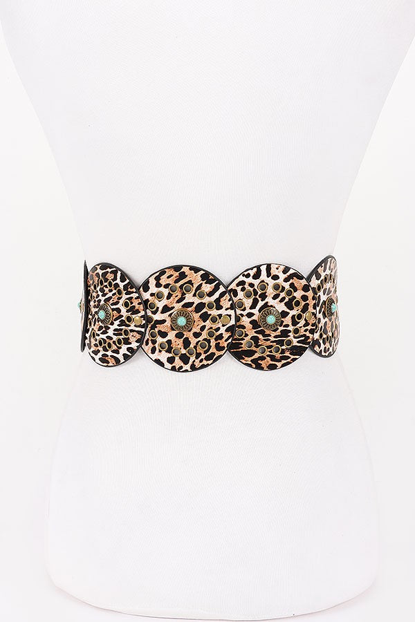 Faux Leather Disc Belt