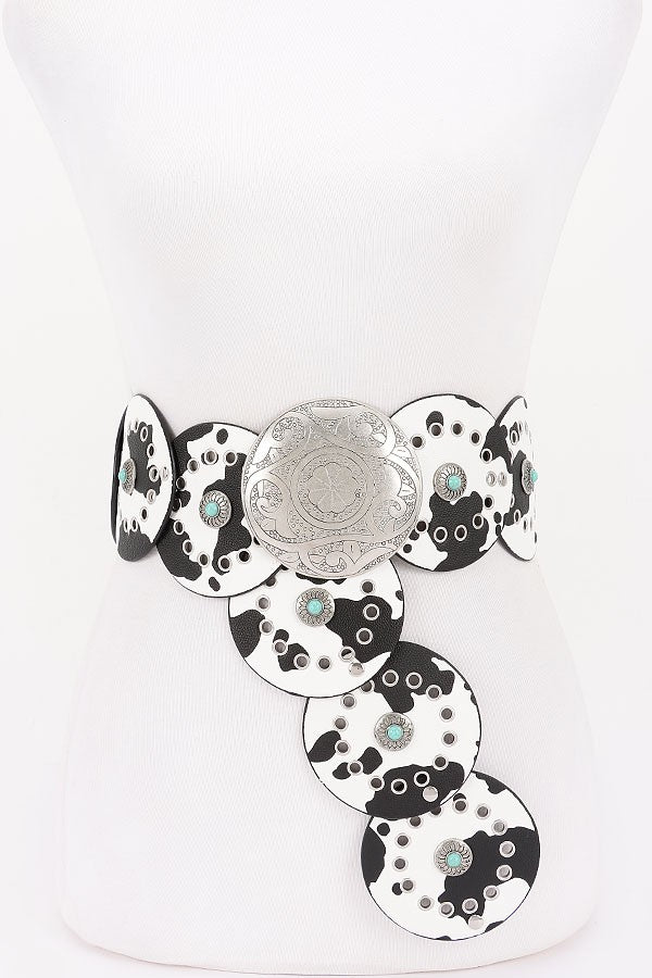 Faux Leather Disc Belt