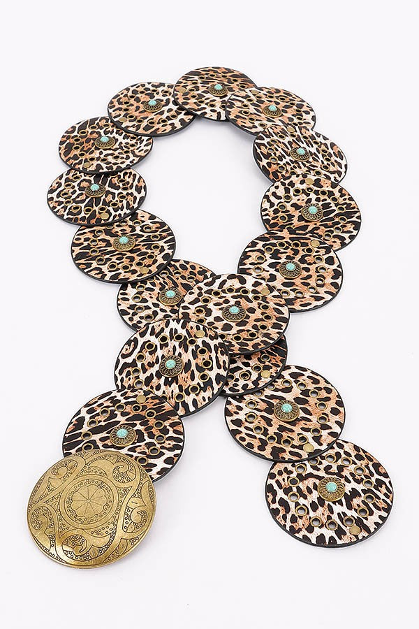 Faux Leather Disc Belt