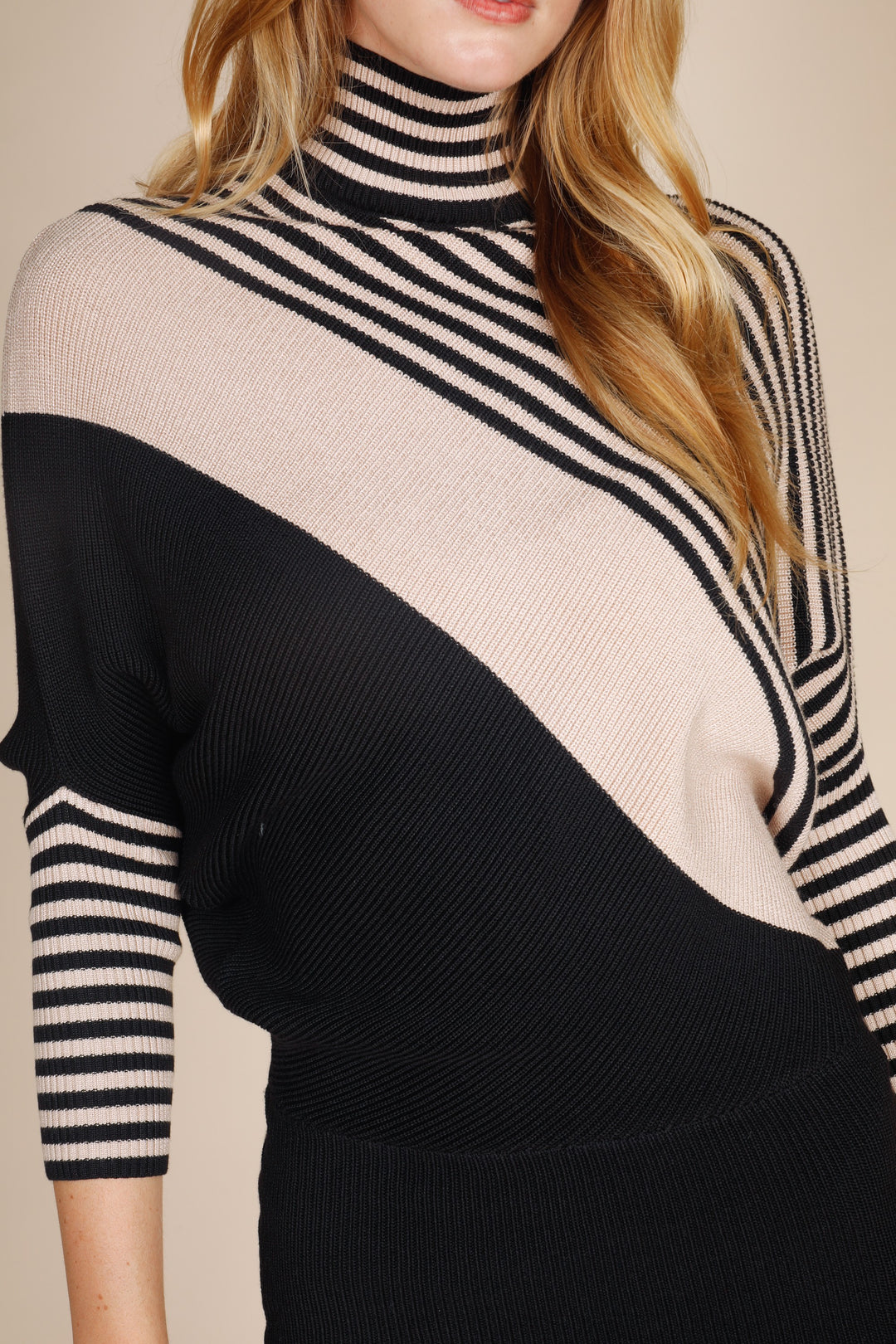 Turtle Neck Raglan Slv Mini Dress