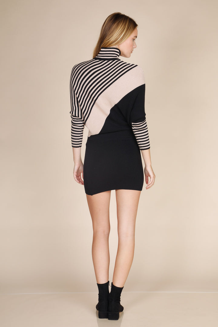 Turtle Neck Raglan Slv Mini Dress