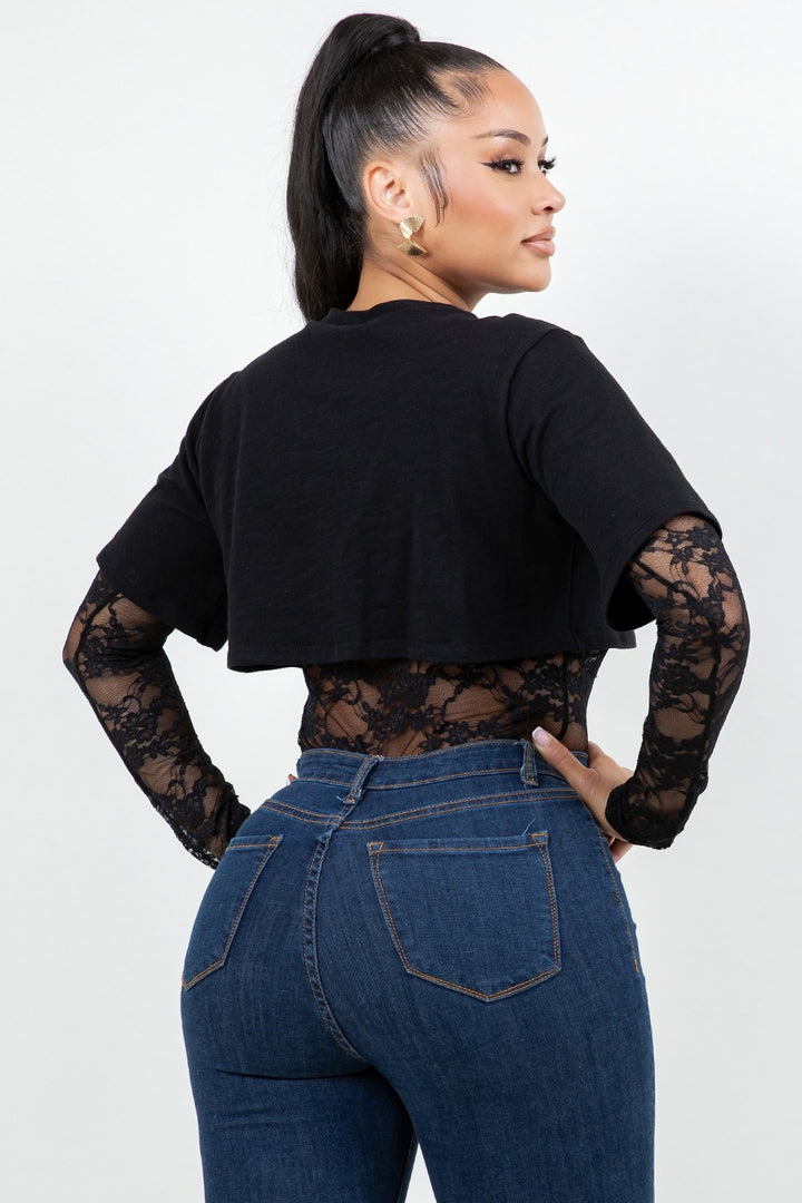 Cotton Top With Inner Lace Bodysuit